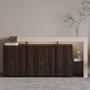 Hanah Home Consola Beliz - Travertino, Walnut